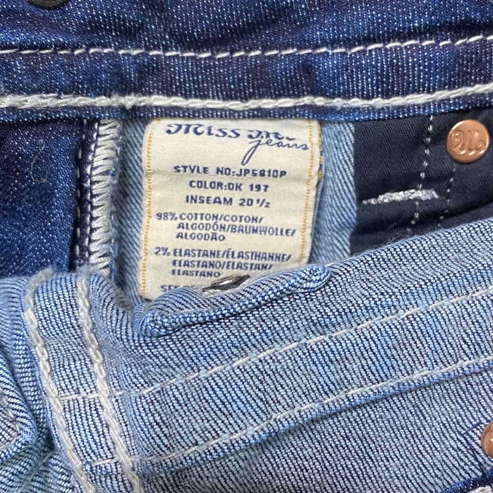 Miss Me Blue Distressed Cropped Jeans - Picture 3 of 6